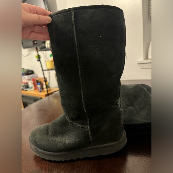 Tall Black Ugg Boots Used Size 10 - Picture 7 of 11